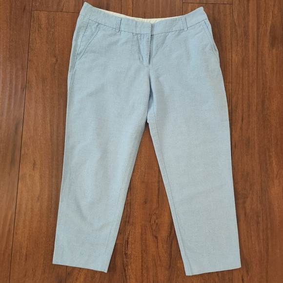 J. CREW SKIMMER OXFORD CROPPED PANTS